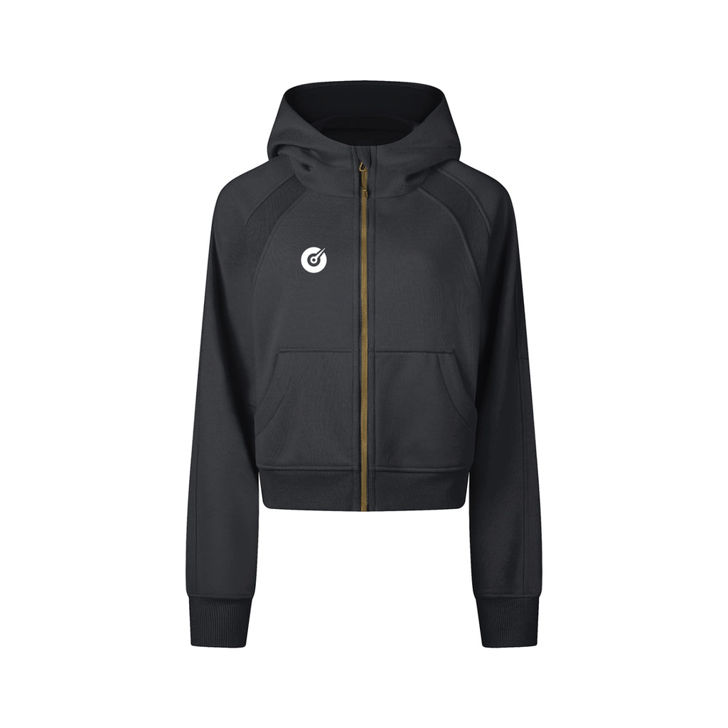 The Dial Cropped Zip-Through Hoodie