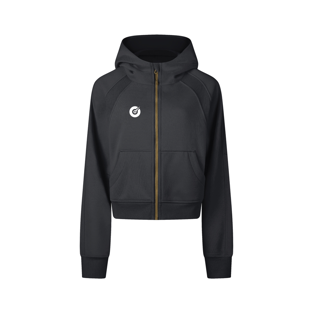 The Dial Cropped Zip-Through Hoodie