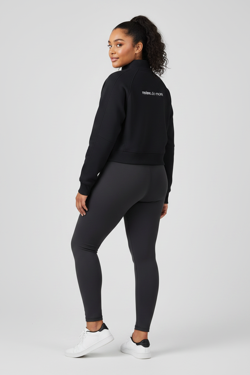 Black Quarter Zip - Back