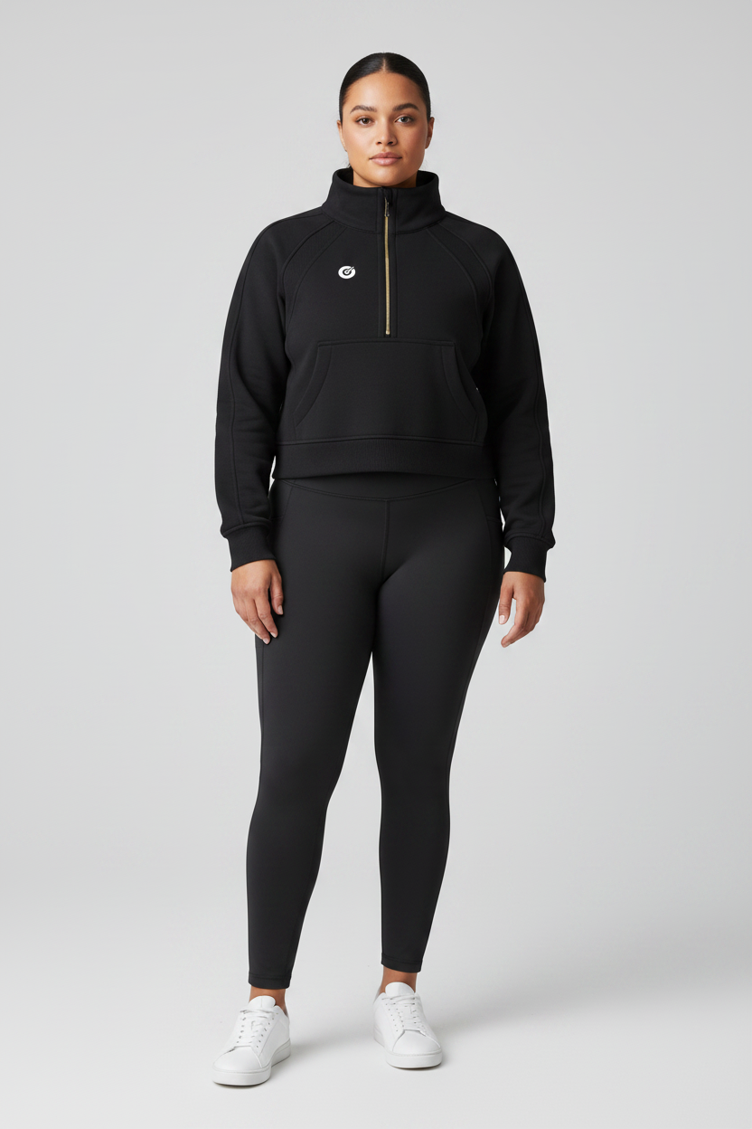 Black Quarter Zip - Front