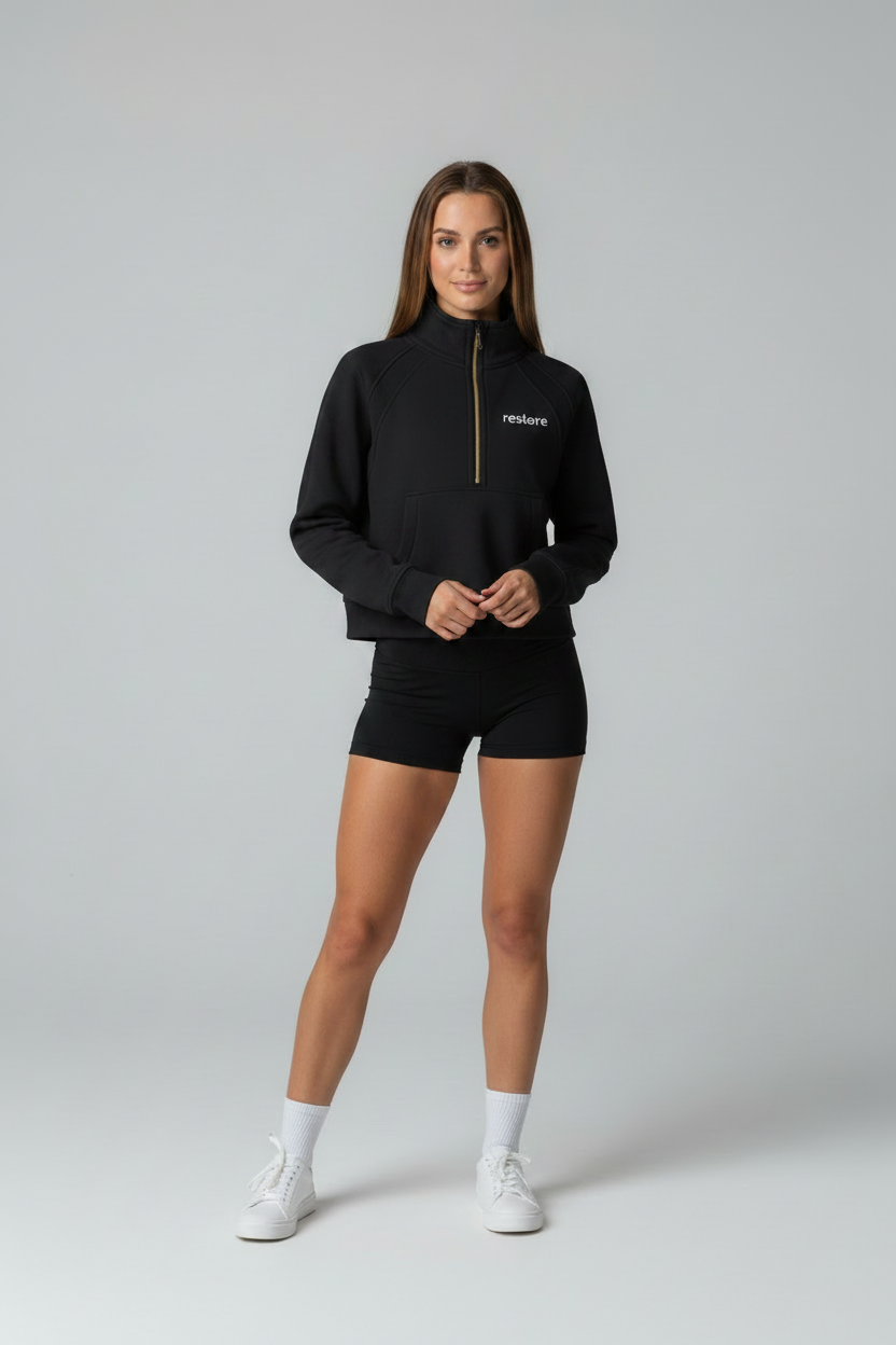 Black Quarter Zip - Front