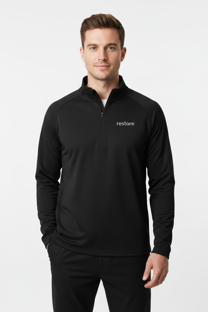 Black Quarter Zip - Male Model