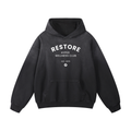 Black hoodie with motivational text and graphic on a white background