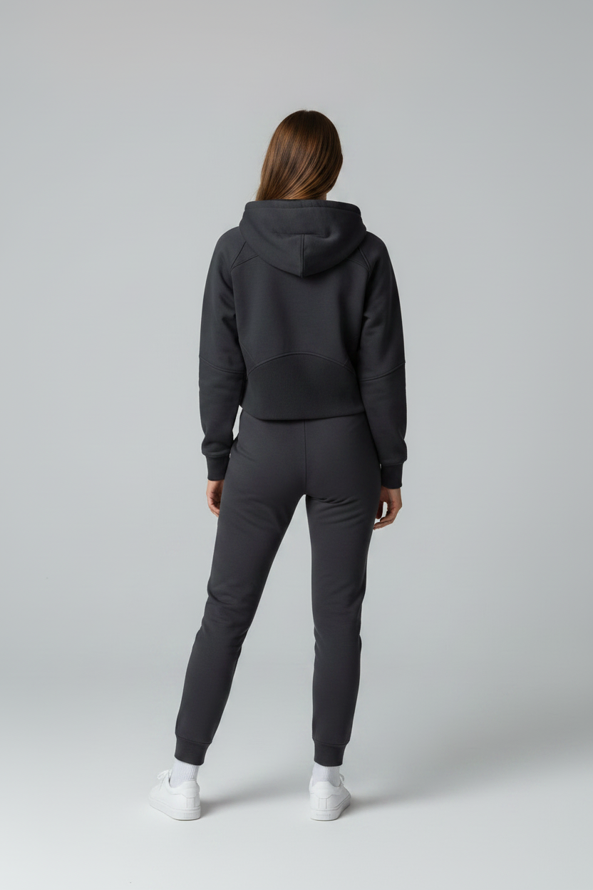 Charcoal Hoodie - Back with Joggers
