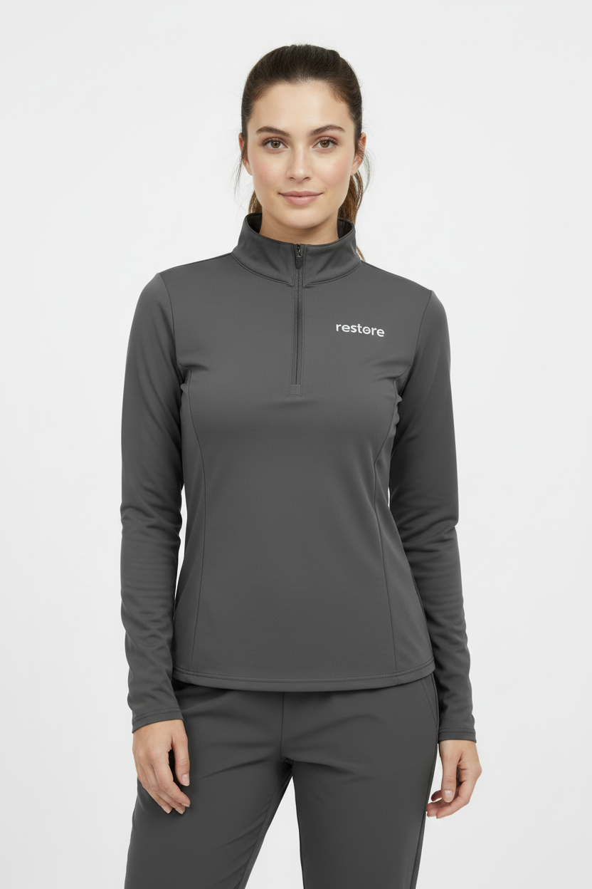 Charcoal Quarter Zip - Facing Forward