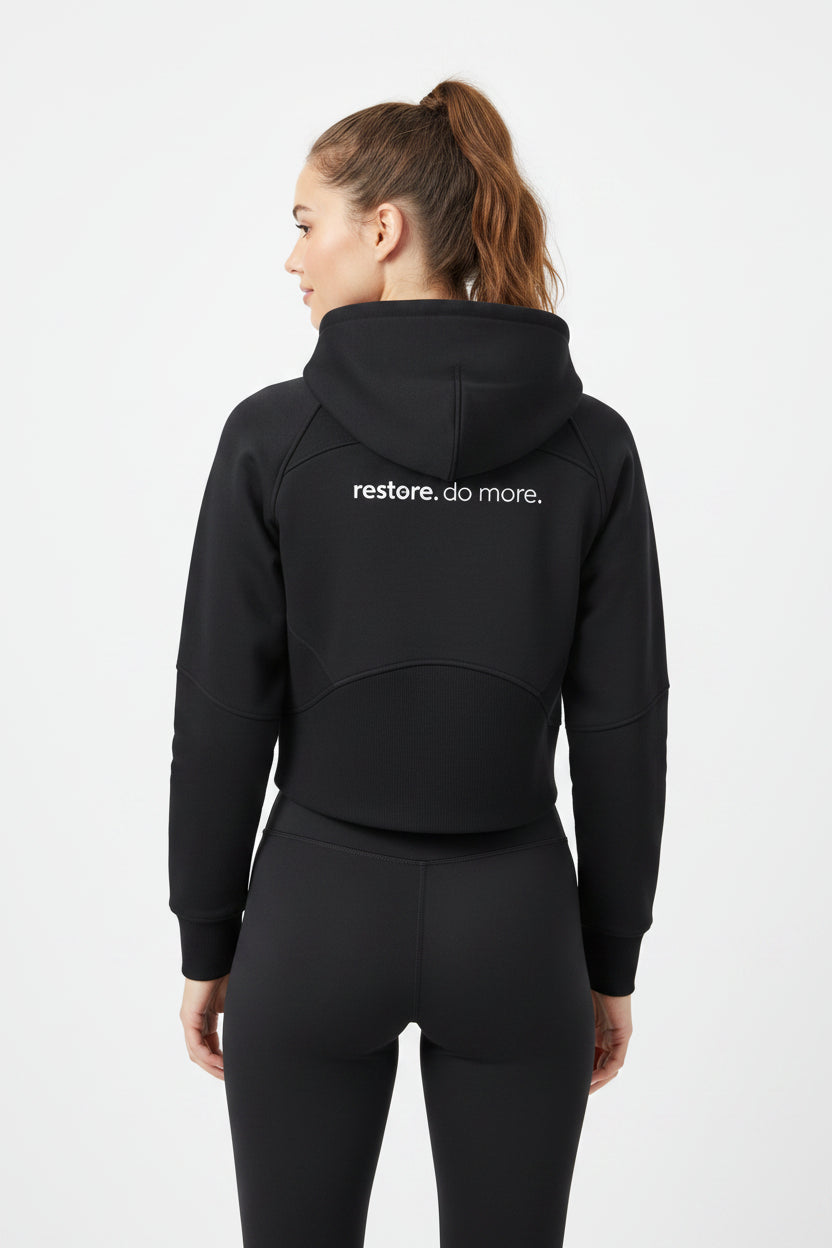 The Dial Cropped Zip-Through Hoodie
