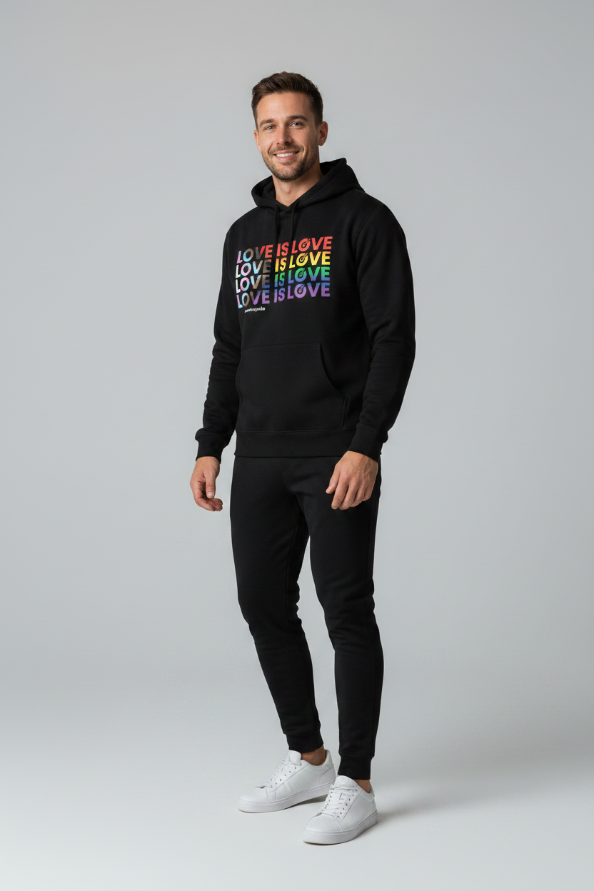 Love Is Love Black Hoodie - Male