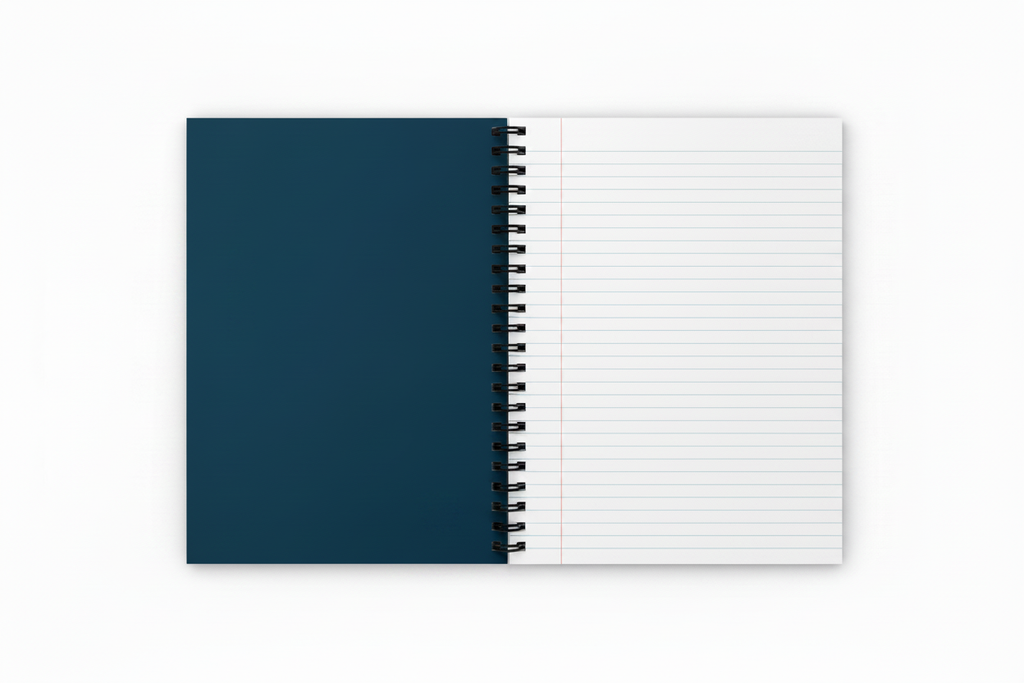 Notebook Interior Mockup - Blank Lined Pages