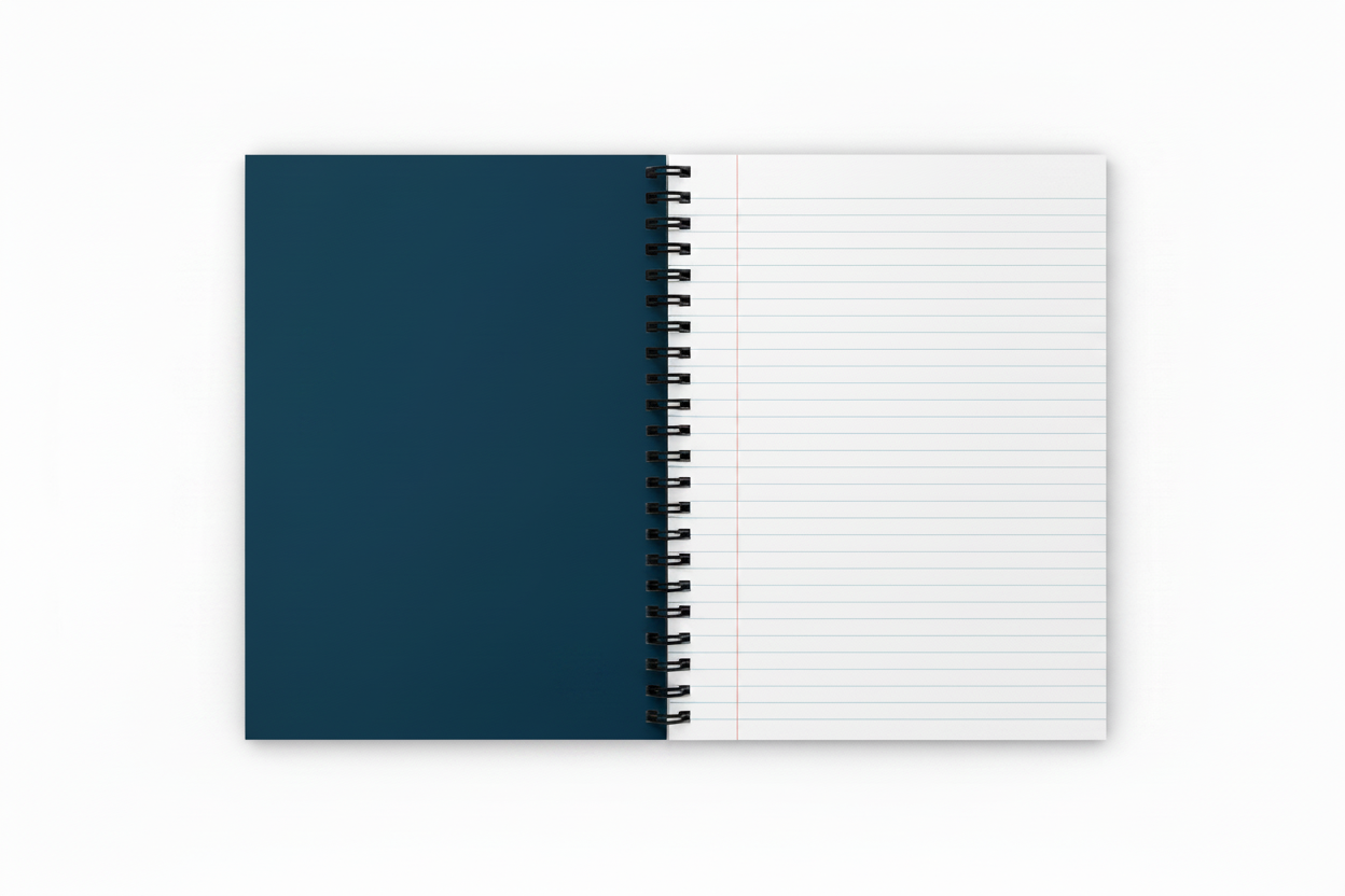 Notebook Interior Mockup - Blank Lined Pages
