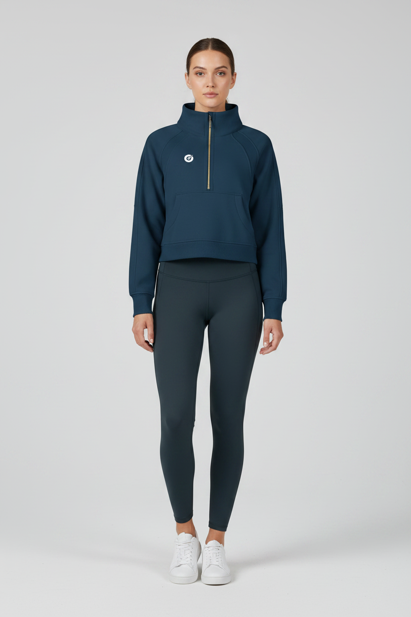 Teal Quarter Zip - Front
