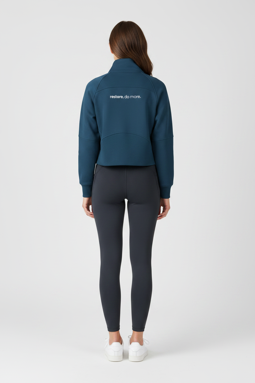 Teal Quarter Zip - Full Back