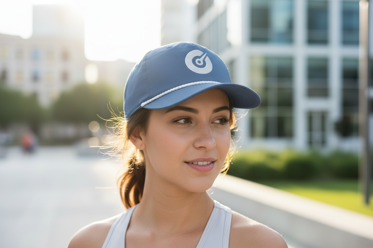 Woman in Restore cap urban